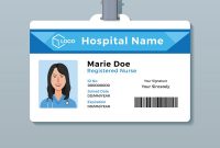 Nurse Id Card Medical Identity Badge Template Vector Image within Hospital Id Card Template