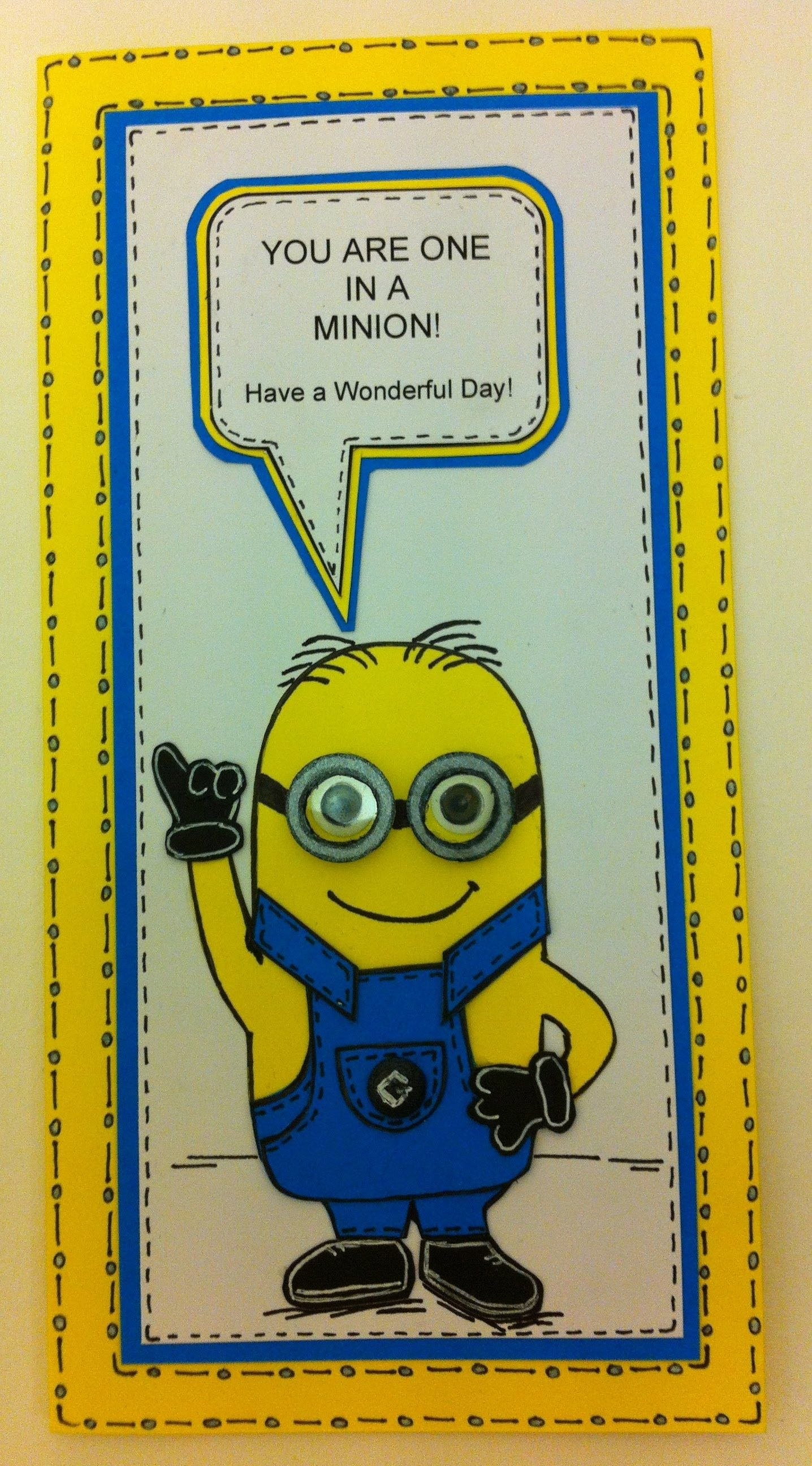 One In A Minion Birthday Card Tutorial Email Me For Free Template intended for Minion Card Template