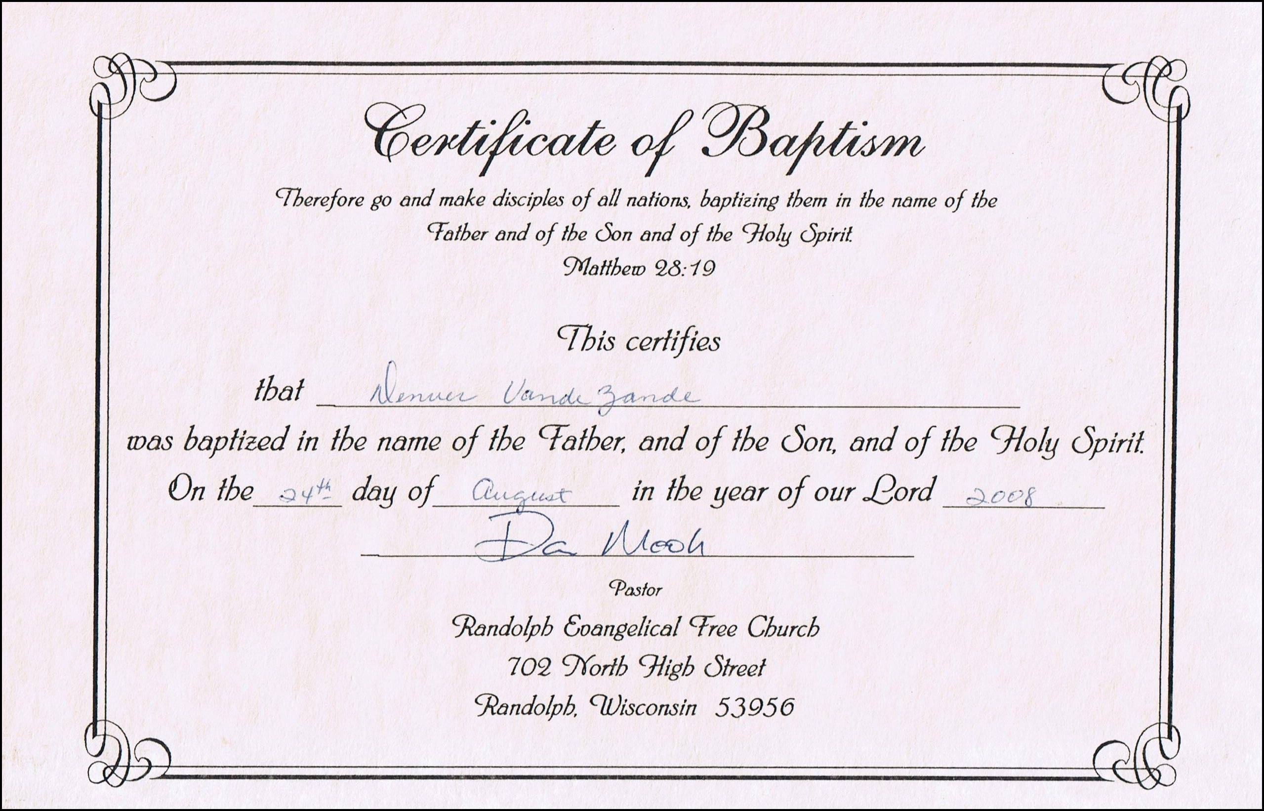 Online Baptism Certificate  Sansurabionetassociats pertaining to Christian Baptism Certificate Template