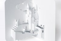Papercut Template Popup Card «Castle» within Popup Card Template Free