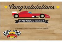 Participation Certificate  Pinewood Derby  Pinewood Derby within Pinewood Derby Certificate Template
