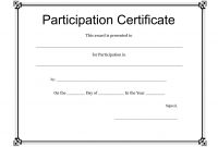 Participation Certificate Template  Free Download regarding Certification Of Participation Free Template