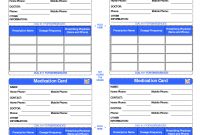 Patient Medication Card Template  Emergency Kits  Medication List with Medication Card Template