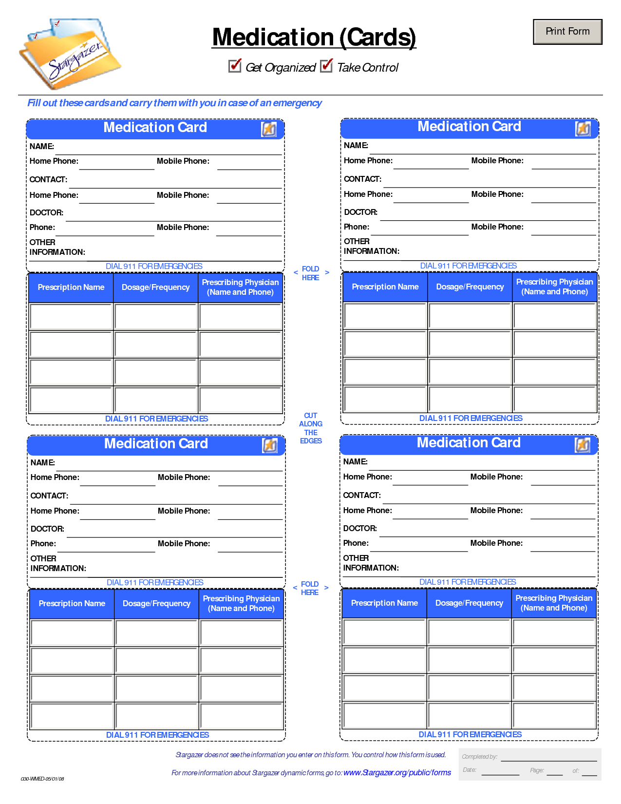 Patient Medication Card Template  Emergency Kits  Medication List with Medication Card Template