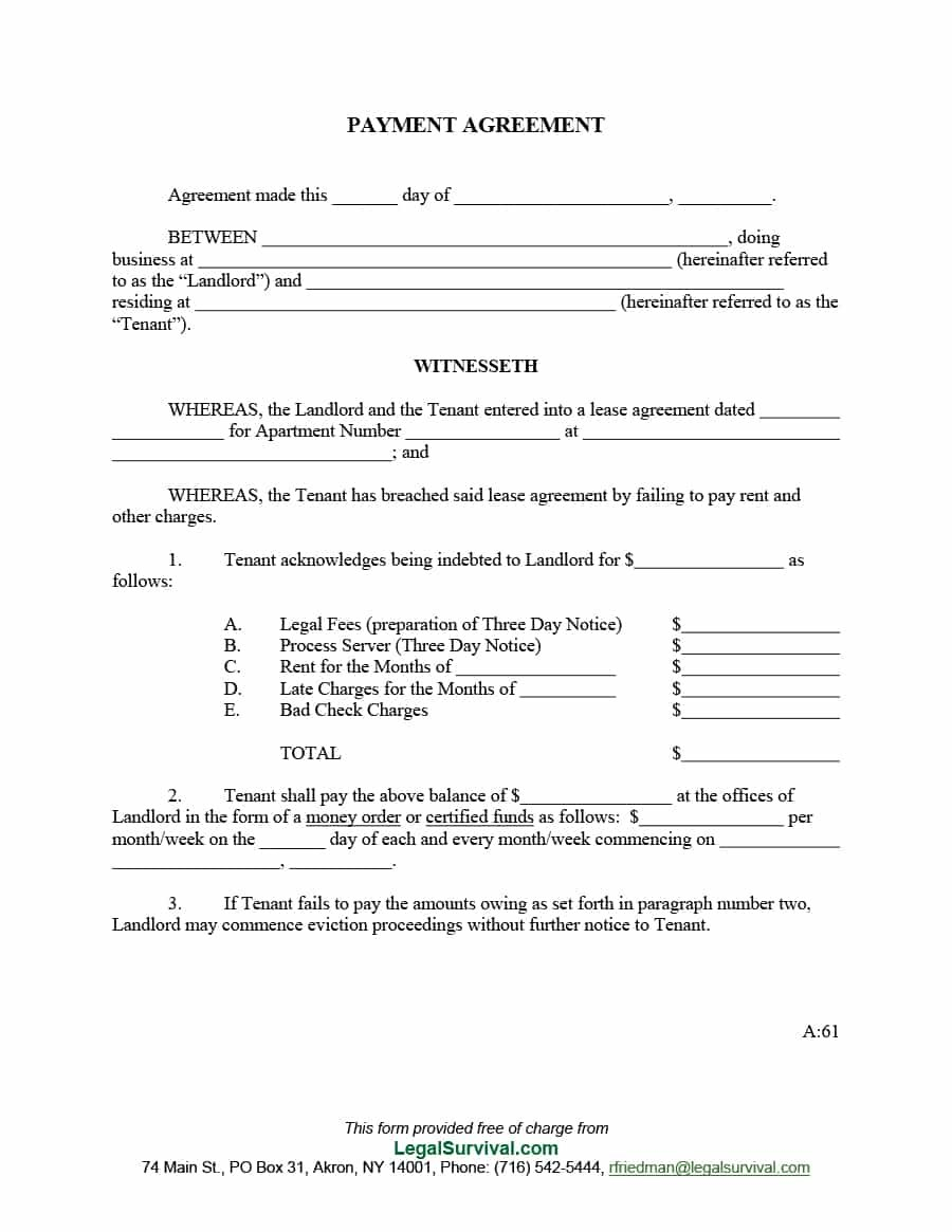 Payment Agreement   Templates  Contracts ᐅ Template Lab regarding Notarized Payment Agreement Template