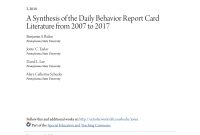 Pdf Parameters Of Adherence To A Yearlong Daily Report Card with Daily Report Card Template For Adhd