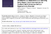 Pdf Parameters Of Adherence To A Yearlong Daily Report Card within Daily Report Card Template For Adhd