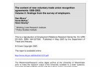 Pdf The Content Of New Voluntary Trade Union Recognition Agreements regarding Trade Union Recognition Agreement Template
