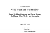 Pdf “You Weed And We'll Share” Land Dividing Contracts And Cocoa intended for Share Farming Agreement Template