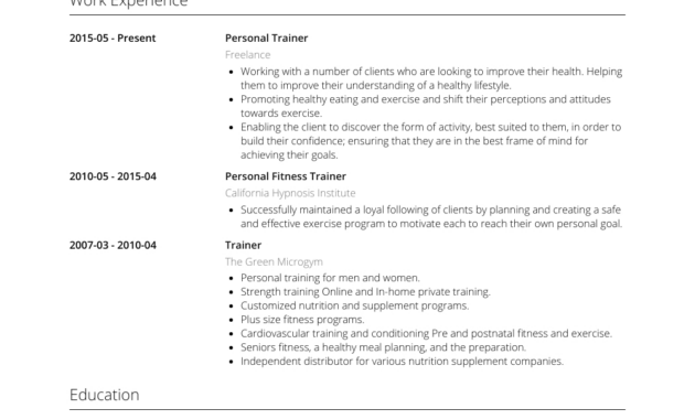Personal Trainer  Resume Samples  Templates  Visualcv intended for Personal Training Cancellation Policy Template