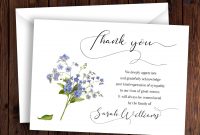 Personalized Funeral Thank You Card Sympathy Thank You Card Memorial with regard to Sympathy Thank You Card Template