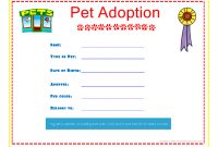Pet Adoption Certificate For The Kids To Fill Out About Their Pet throughout Pet Adoption Certificate Template