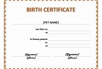 Pet Birth Certificate Pertaining To Free Adoption Certificate inside Pet Adoption Certificate Template