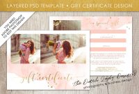 Photography Gift Certificate Template  Photo Gift Card  Watercolor within Gift Certificate Template Photoshop