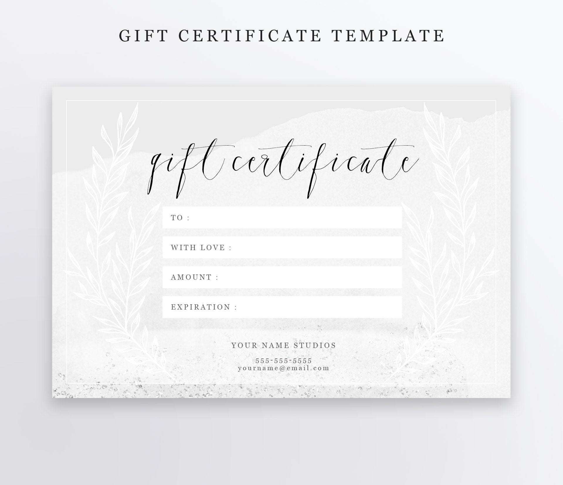 Photography Gift Certificate Template Psd X Editable  Etsy inside Photoshoot Gift Certificate Template