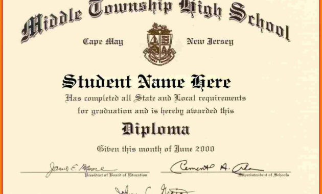 Pineric Mason On U  Free High School Diploma College Diploma with regard to School Certificate Templates Free