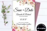 Pink Floral Save The Date Wedding Template Pink Floral Save The Date for Save The Date Cards Templates