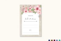 Pink Floral Wedding Advice Card Template with Marriage Advice Cards Templates