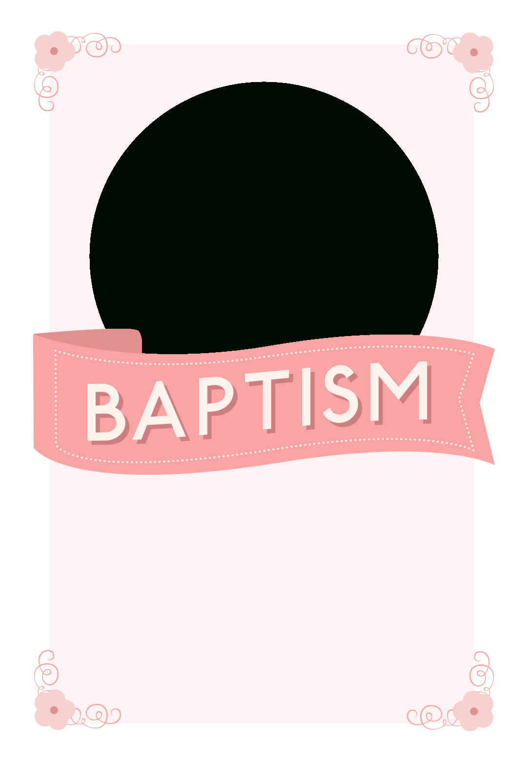 Pink Ribbon  Free Printable Baptism  Christening Invitation for Blank Christening Invitation Templates