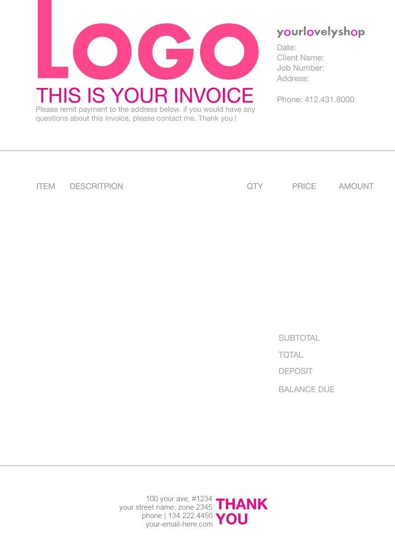 Pinmatthieu Smith On Invoices  Invoice Template Invoice Design intended for Cool Invoice Template Free