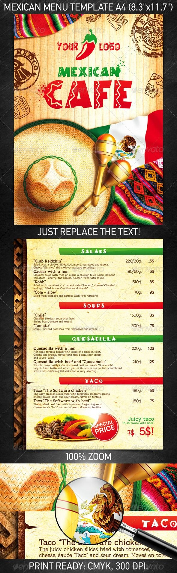Pinterest intended for Mexican Menu Template Free Download