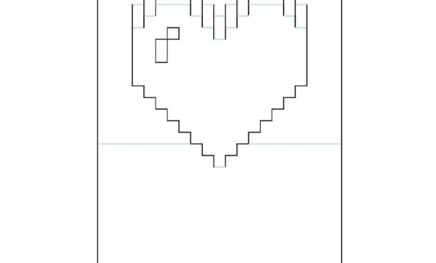 Pixel Heart Pop Up Card   Crafts  Pop Up Card Templates Pop Up in Pixel Heart Pop Up Card Template