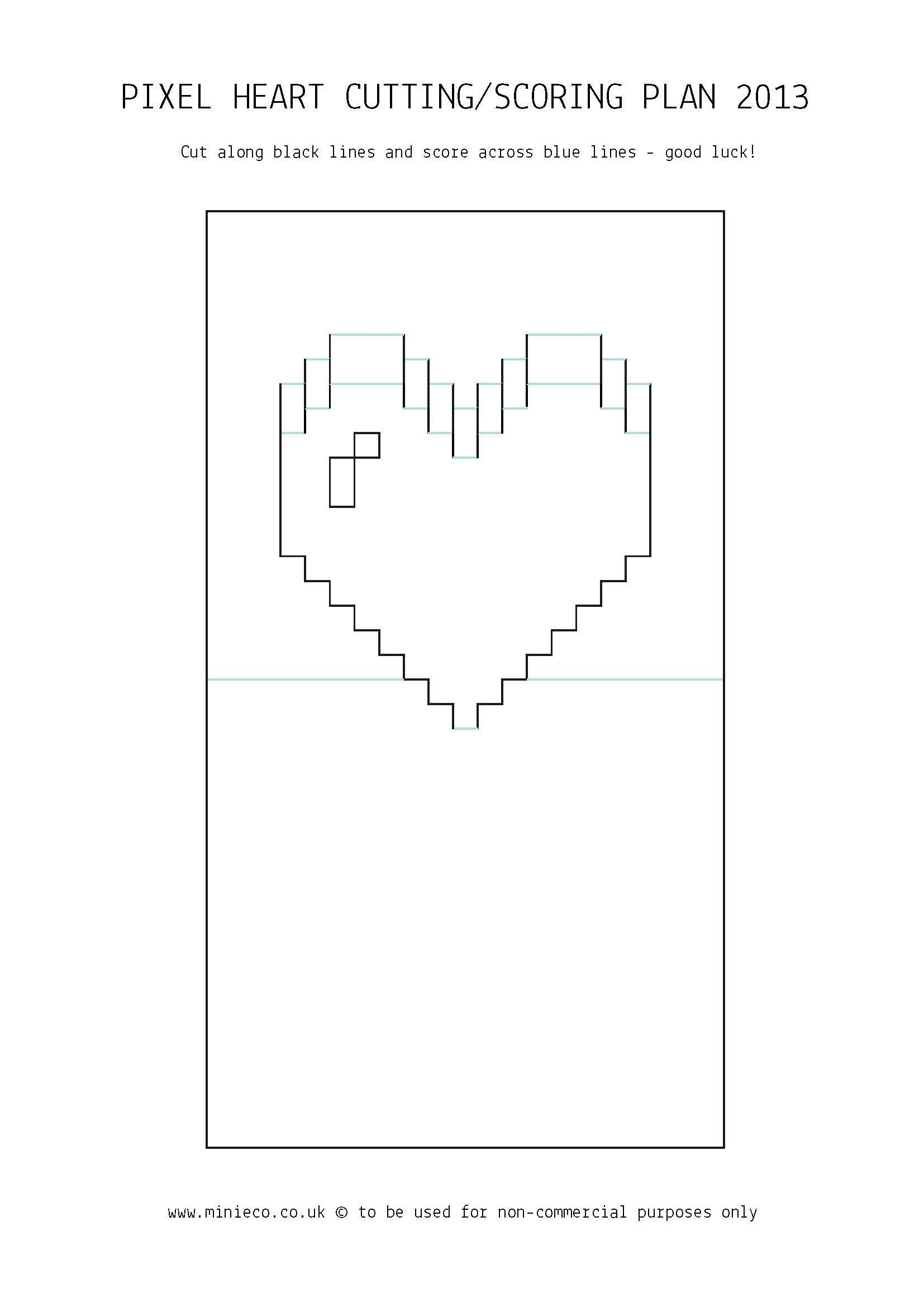 Pixel Heart Pop Up Card   Crafts  Pop Up Card Templates Pop Up inside Pop Out Heart Card Template