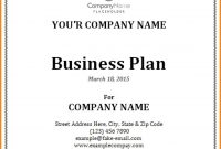 Plan Templates Business Cover Page Template Sample Example Of intended for Business Plan Title Page Template