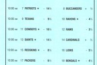 Pleaser Bets In The Nfl throughout Football Betting Card Template