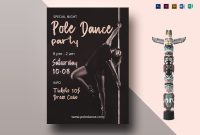 Pole Dance Party Flyer Design Template In Psd Word Publisher for Dance Flyer Template Word