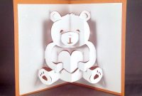 Pop Up Teddy Bear Card Cute Bear Card I Love You Card  Etsy in Teddy Bear Pop Up Card Template Free