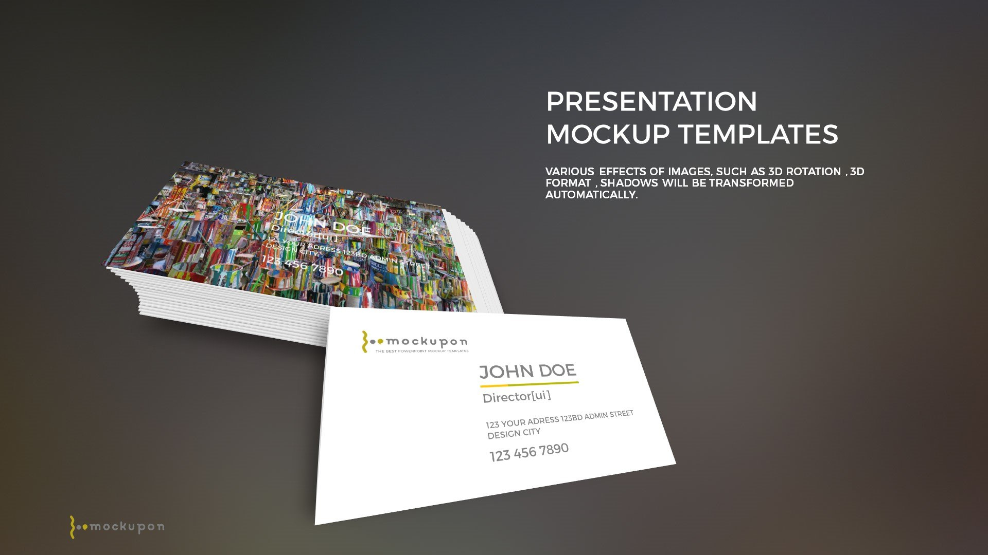 Powerpoint Business Card Mockup Template  Premium Professional intended for Business Card Template Powerpoint Free