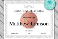 Printable Basketball Certificate Template Editable  Etsy intended for Basketball Camp Certificate Template