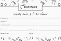 Printable Beauty Gift Certificate Template Koranstickenco Salon Gift within Salon Gift Certificate Template
