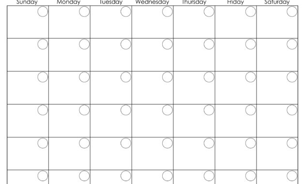 Printable Blank Monthly Calendar  Calendar Template Printable pertaining to Full Page Blank Calendar Template
