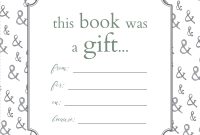 Printable Bookplates For Donated Books  Labels For Book  Book inside Bookplate Templates For Word