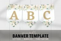 Printable Bridal Banner Template  Floral Banner Flags  Editable Printable  Banner Letters Pdf Bridal Birthday Baby Shower Party Banner pertaining to Bride To Be Banner Template