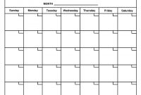 Printable Calendar No Dates  Printable Calendar regarding Month At A Glance Blank Calendar Template