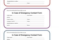 Printable Emergency Contact Form For Car Seat  Super Mom I Am throughout In Case Of Emergency Card Template