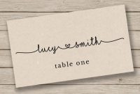 Printable Escort Card Template  Place Card Template  Tent intended for Tent Name Card Template Word