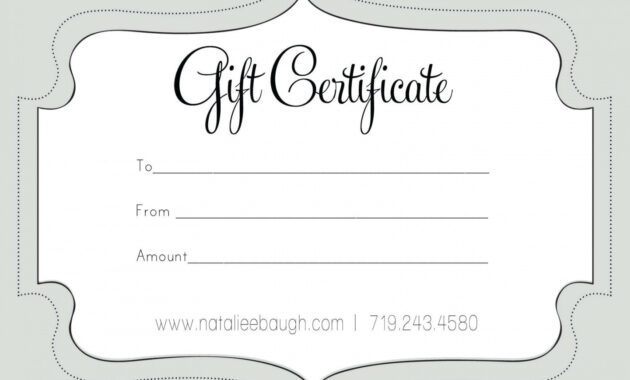 Printable Fillable Gift Certificate Template Custom Certificates intended for Custom Gift Certificate Template
