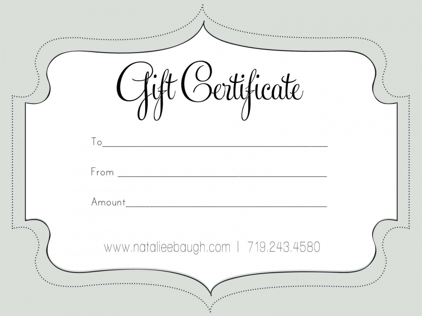 Printable Fillable Gift Certificate Template Custom Certificates intended for Custom Gift Certificate Template