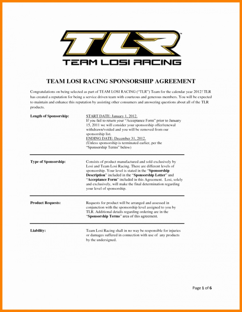 Printable  Frais Image De Race Car Sponsorship Proposal Template inside Race Car Sponsorship Agreement Template