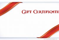 Printable Gift Certificate Templates throughout Fillable Gift Certificate Template Free