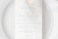 Printable Marble Wedding Menu Digital Download Copper Wedding throughout Bridal Shower Menu Template