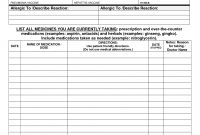 Printable Medication List Template  Medical Wallet Card regarding Medical Alert Wallet Card Template