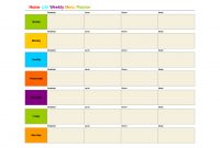 Printable Monthly Menu Template  Home Life Weekly Menu Planner in Menu Schedule Template