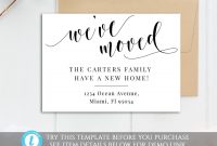 Printable Moving Card Editable We've Moved Card Template  Etsy with regard to Moving Home Cards Template
