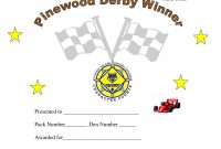 Printable Pinewood Derby Awards  Pinewood Derby Car Award within Pinewood Derby Certificate Template