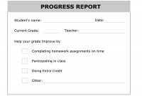 Printable Progress Report Template  Good Ideas  School Report Card for Daily Report Card Template For Adhd